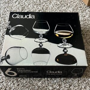New Vintage Claudia Brandy Fine Lead Crystal Glasses 6